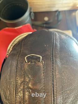 Original WW2 Leather Flieger Kopfhaube German Pilot Helmet And Flight Goggles