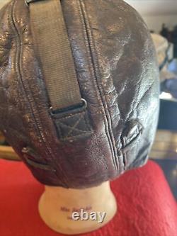 Original WW2 Leather Flieger Kopfhaube German Pilot Helmet And Flight Goggles