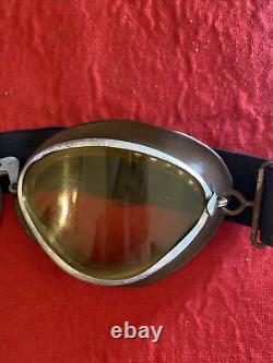 Original WW2 Leather Flieger Kopfhaube German Pilot Helmet And Flight Goggles