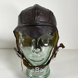 Original WW2 Navy Pilot Flight Leather Helmet NAF 1092 Slote & Klein NOM-37824