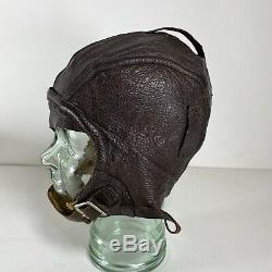 Original WW2 Navy Pilot Flight Leather Helmet NAF 1092 Slote & Klein NOM-37824