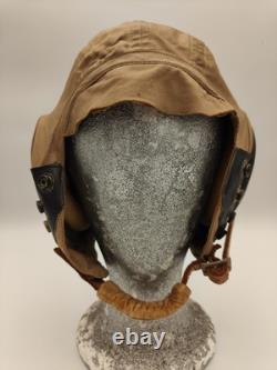 Original WW2 US Army Air Force Aircraft Type AN-H-15 PILOT SUMMER FLIGHT HELMET