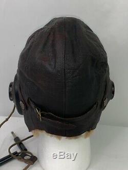 Original WWII Japanese Army Pilots Leather Flight Helmet