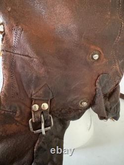 Original WWII Soviet Pilot Winter Flight Helmet RKKA Red Army Supple Leather