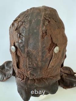 Original WWII Soviet Pilot Winter Flight Helmet RKKA Red Army Supple Leather