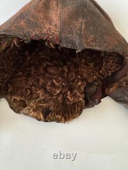 Original WWII Soviet Pilot Winter Flight Helmet RKKA Red Army Supple Leather