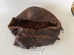 Original WWII Soviet Pilot Winter Flight Helmet RKKA Red Army Supple Leather