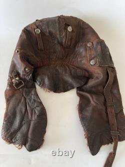 Original WWII Soviet Pilot Winter Flight Helmet RKKA Red Army Supple Leather