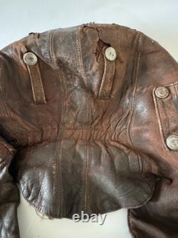 Original WWII Soviet Pilot Winter Flight Helmet RKKA Red Army Supple Leather