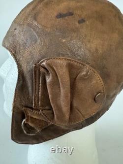 Original WWII Soviet Union Pilot Leather Flight Helmet USSR RKKA Red Army