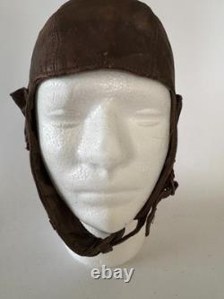 Original WWII Soviet Union Pilot Leather Flight Helmet USSR RKKA Red Army