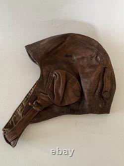 Original WWII Soviet Union Pilot Leather Flight Helmet USSR RKKA Red Army