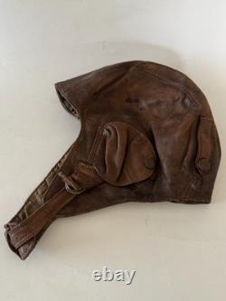 Original WWII Soviet Union Pilot Leather Flight Helmet USSR RKKA Red Army