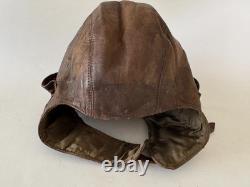 Original WWII Soviet Union Pilot Leather Flight Helmet USSR RKKA Red Army