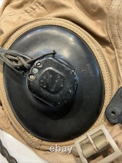 Original WWII U. S. Navy Flight Summer Helmet Sz Large & Headset USN