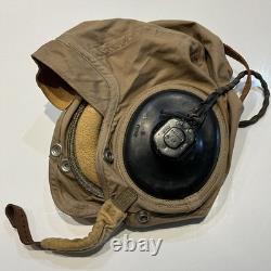 Original WWII U. S. Navy Flight Summer Helmet Sz Large & Headset USN