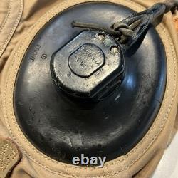 Original WWII U. S. Navy Flight Summer Helmet Sz Large & Headset USN