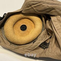 Original WWII U. S. Navy Flight Summer Helmet Sz Large & Headset USN