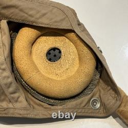 Original WWII U. S. Navy Flight Summer Helmet Sz Large & Headset USN