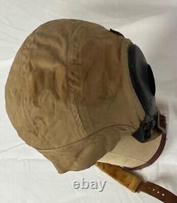 Original WWII US Army Air Force Pilots AN-H-15 Flight Helmet X LARGE