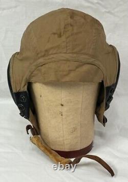 Original WWII US Army Air Force Pilots AN-H-15 Flight Helmet X LARGE