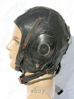 Orinigal WW2 Soviet Air Force Russian Flying Leather Pilot Flight Helmet USSR