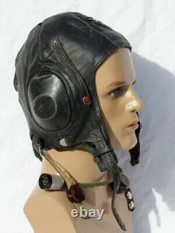 Orinigal WW2 Soviet Air Force Russian Flying Leather Pilot Flight Helmet USSR