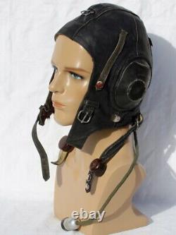 Orinigal WW2 Soviet Air Force Russian Flying Leather Pilot Flight Helmet USSR