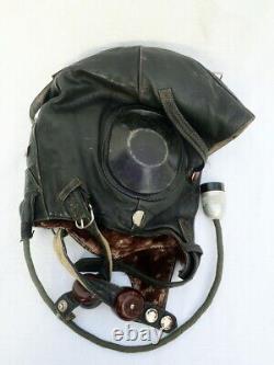 Orinigal WW2 Soviet Air Force Russian Flying Leather Pilot Flight Helmet USSR