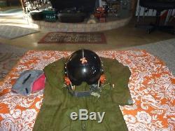 PILOT HELMET with flight suit and helment liner small paint chip on backside