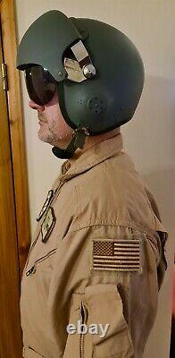 Pilot Helmet with Military flight suit, flight gloves and combat survival vest