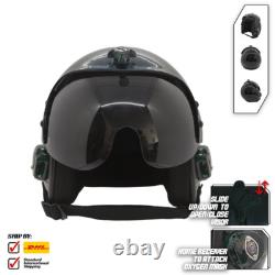Plain Green Flight Helmet Movie Prop Pilot Naval Aviator Usn Navy