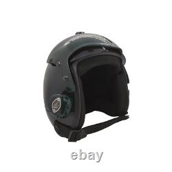 Plain Green Flight Helmet Movie Prop Pilot Naval Aviator Usn Navy + Helmet Bag