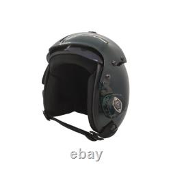 Plain Green Flight Helmet Movie Prop Pilot Naval Aviator Usn Navy + Helmet Bag