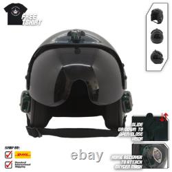 Plain Green Flight Helmet Movie Prop Pilot Naval Aviator Usn Navy + T-shirt