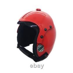 Plain Red Flight Helmet Prop Pilot Naval Aviator USN Navy Chrome Receiver Option