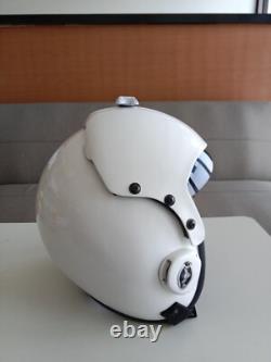Plain White Hgu-33 Flight Helmet Movie Prop Pilot Naval Aviator Usn