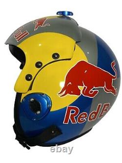 Polyst TOP Gun Helmet Custom Red Bulls Fighter Aviator USN HGU-33