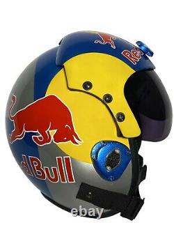 Polyst TOP Gun Helmet Custom Red Bulls Fighter Aviator USN HGU-33