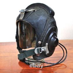 RAR collectible original new winter leather Pilot's Helmet USSR 1960-70s