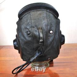RAR collectible original new winter leather Pilot's Helmet USSR 1960-70s