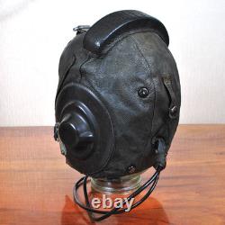 RAR collectible original new winter leather Pilot's Helmet USSR 1960-70s