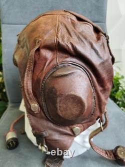 RARE 1941 WWII Soviet USSR Pilot Leather Flight Helmet Air force RKKA Sz. 60