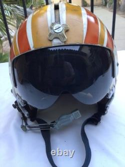RARE Vintage AVIATION Fighter Pilot FLIGHT HELMET VISOR Vietnam Era US Navy USMC