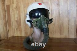 Rare Early Mig Fighter Pilot Flying Helmet Tk-2a, Oxygen Mask