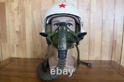 Rare Early Mig Fighter Pilot Flying Helmet Tk-2a, Oxygen Mask