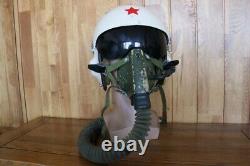 Rare Early Mig Fighter Pilot Flying Helmet Tk-2a, Oxygen Mask