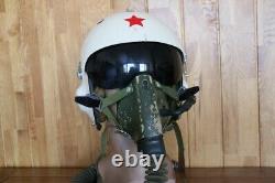 Rare Early Mig Fighter Pilot Flying Helmet Tk-2a, Oxygen Mask