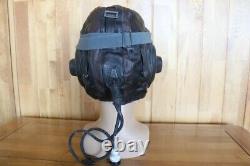 Rare Early Original Pilot Leather Flight Helmet, Aviation Goggles