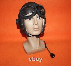 Rare Fighter Pilot Aviation Flight Helmet Goggles 0103